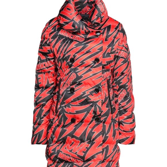 Moschino Jackets & Blazers - LOVE MOSCHINO Women's Lightning Puffer Coat - Red/Black NWT US 6 / UK 42 NWT